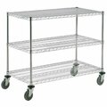 Nexel Chrome ESD Adjustable Shelf Truck w/3 Shelves, 42inL x 24inW x 40inH B2351751